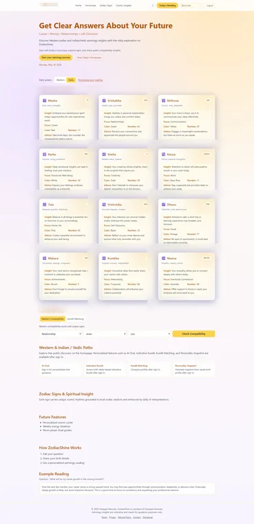 ZodiacPlatform home page