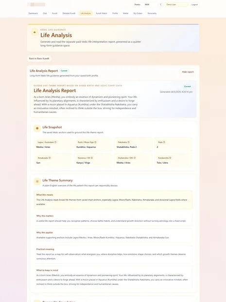 Life Analysis overview