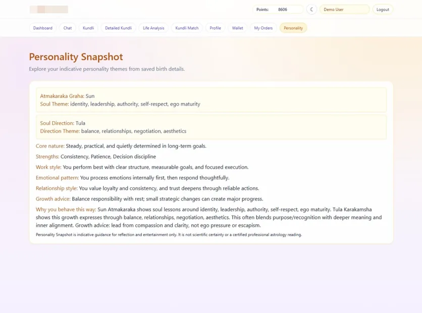 Personality Snapshot