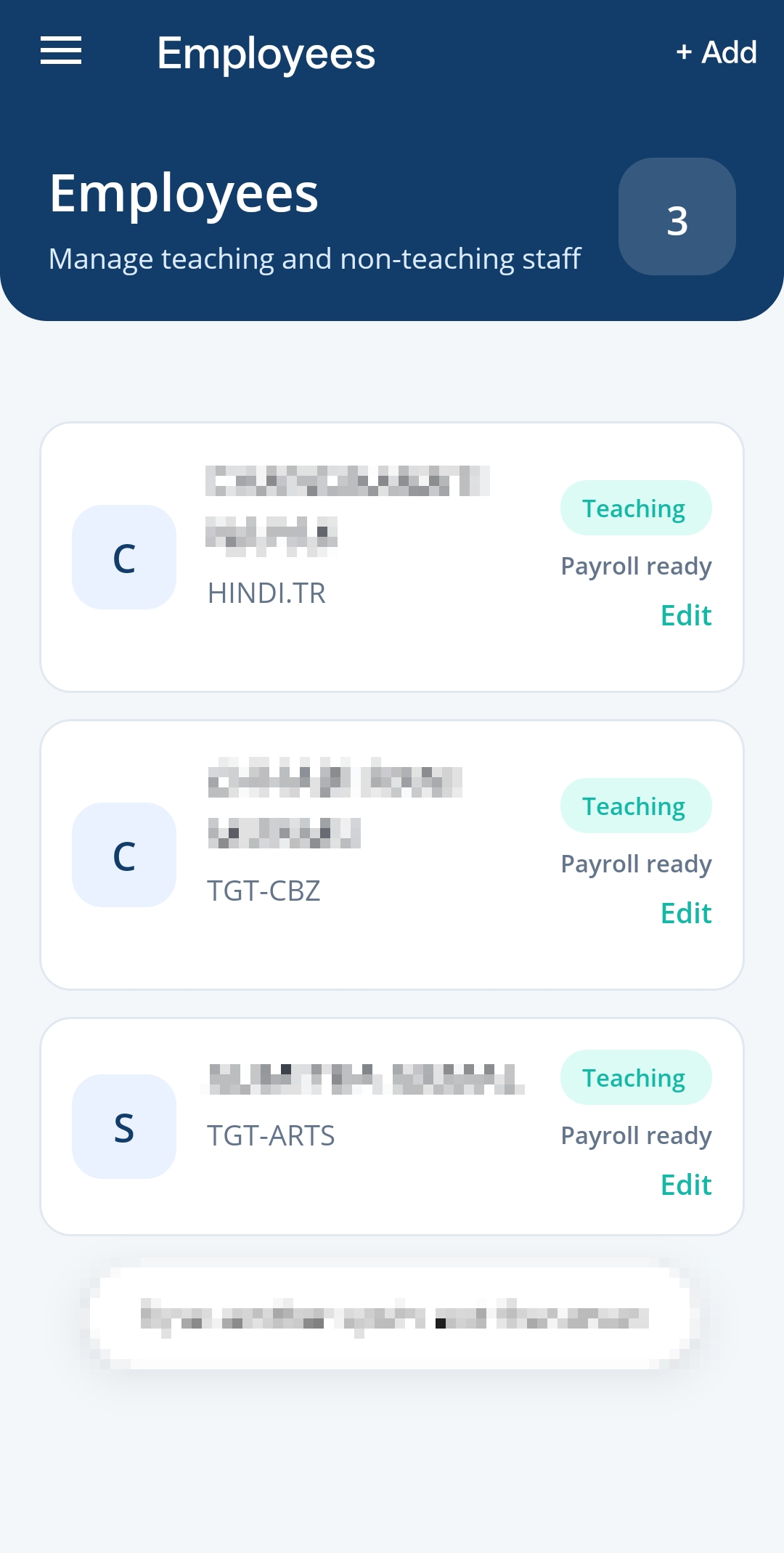Employees page